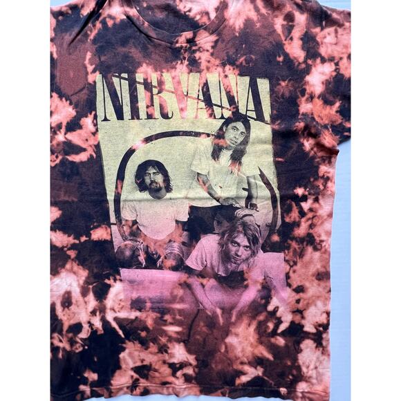 Bleach Tie Dyed Nirvana Band Tee Members Alternative Rock T Shirt Kurt Cobain M - Picture 3 of 9